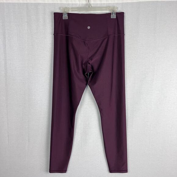 Athleta Leggings Elation Shine Tight Burgundy Disco Pant Athleisure Yoga Shiny - Picture 3 of 6